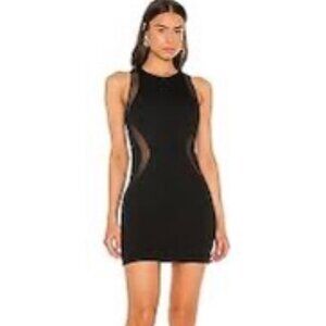 Express Black Bodycon Mini Dress- Stretch,Sleeveless, Mesh Cutout Sides- Size 10